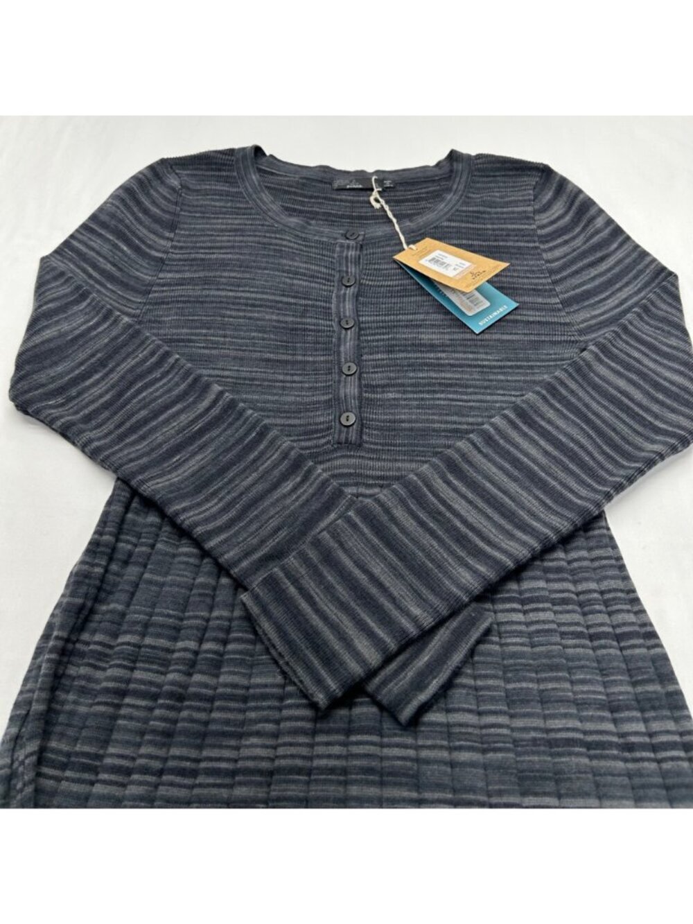 Prana Leandra Dress NWT Women's XL Black/Gray Button Front Placket - Picture 16 of 16